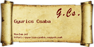 Gyurics Csaba névjegykártya